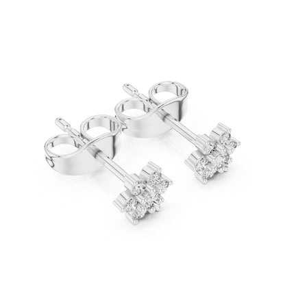 14K White Gold Round Lab-Grown Diamond Everyday Wear Earrings for Women | Pure Carat