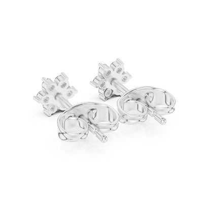 14K White Gold Round Lab-Grown Diamond Everyday Wear Earrings for Women | Pure Carat
