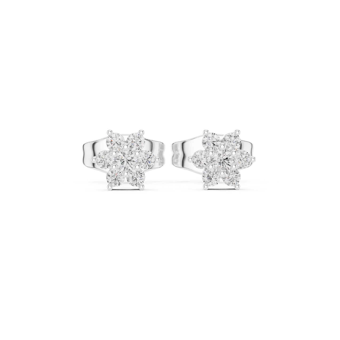 14K White Gold Round Lab-Grown Diamond Everyday Wear Earrings for Women | Pure Carat