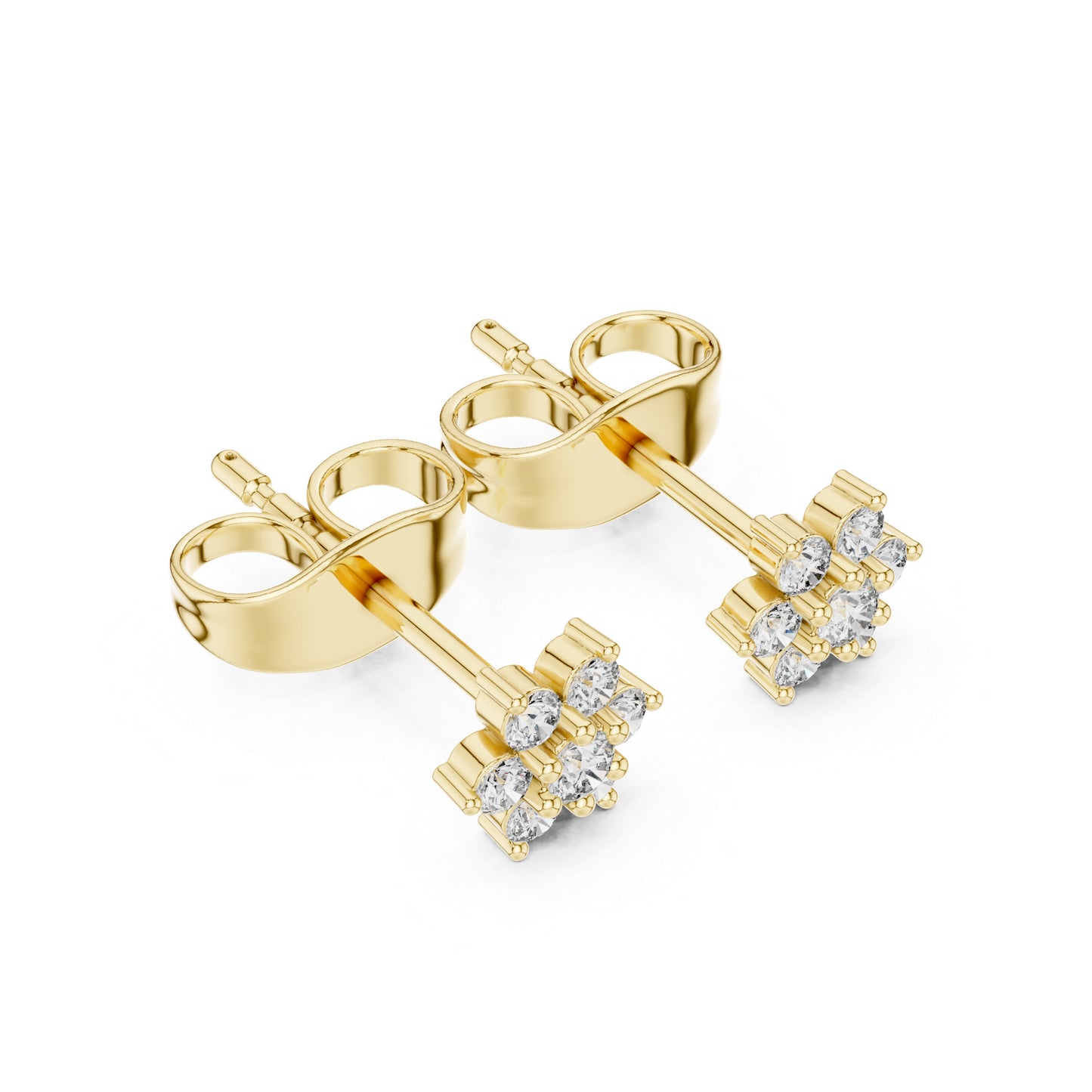 14K White Gold Round Lab-Grown Diamond Everyday Wear Earrings for Women | Pure Carat