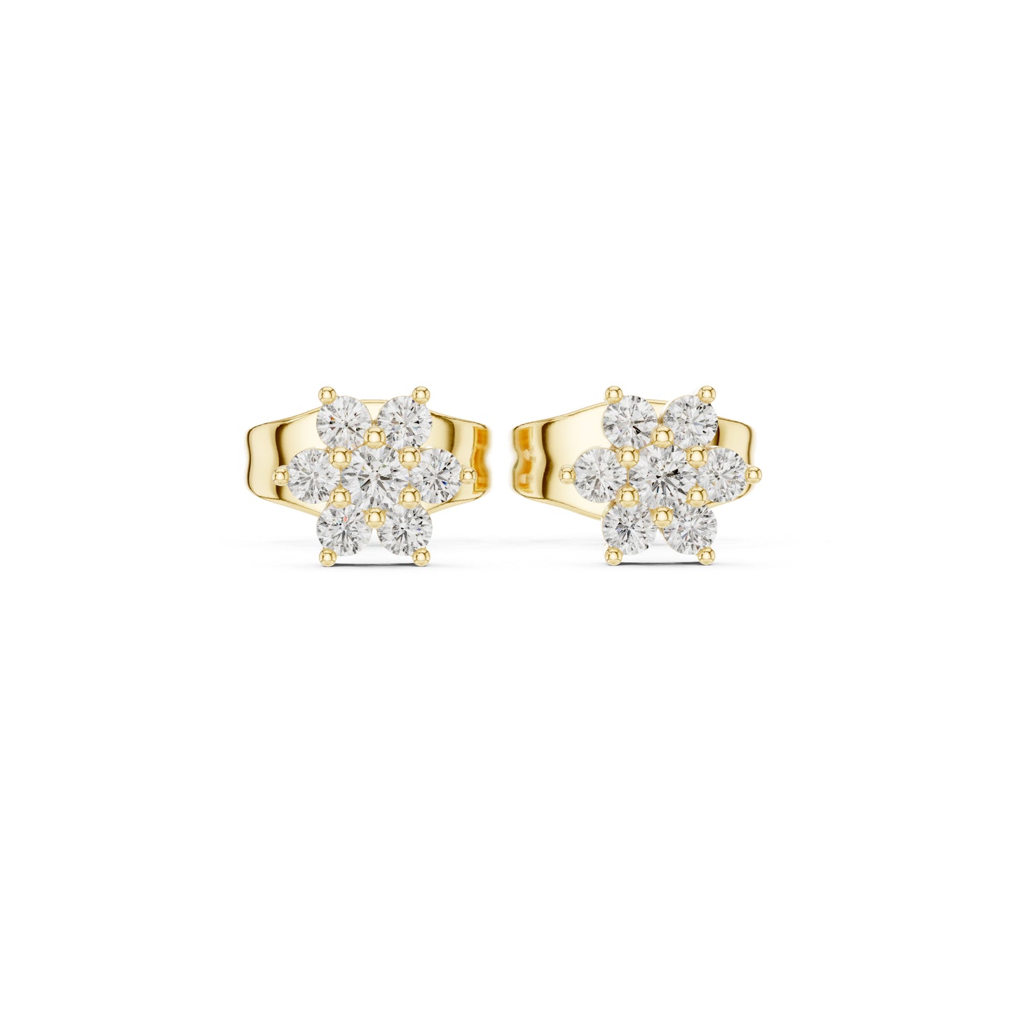 14K White Gold Round Lab-Grown Diamond Everyday Wear Earrings for Women | Pure Carat