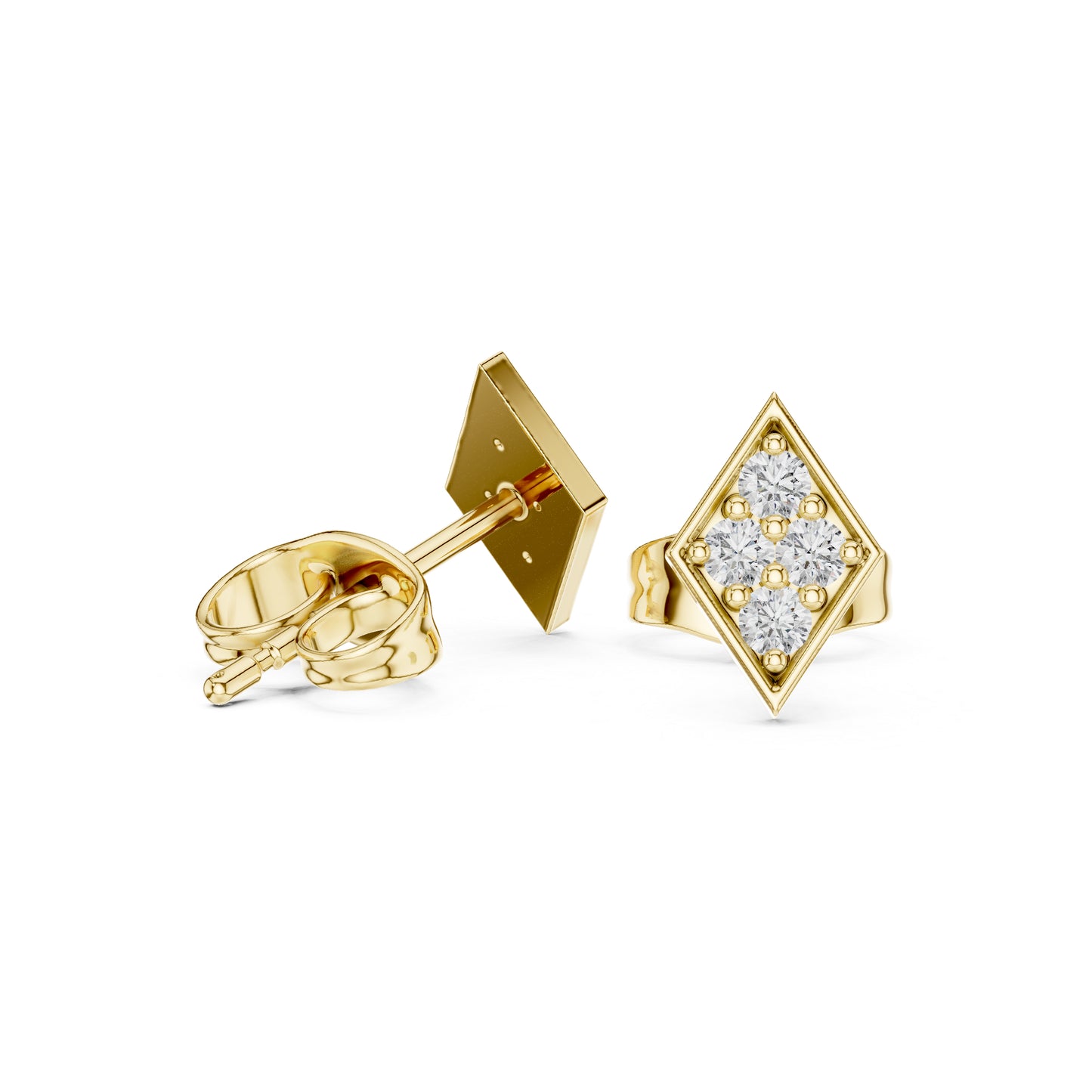 14K Yellow Gold Round Lab-Grown Diamond Everyday Wear Earrings for Women | Pure Carat