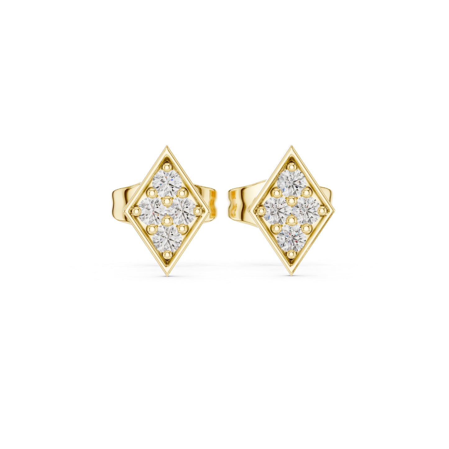 14K Yellow Gold Round Lab-Grown Diamond Everyday Wear Earrings for Women | Pure Carat