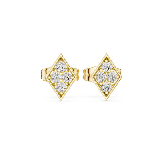 14K Yellow Gold Round Lab-Grown Diamond Everyday Wear Earrings for Women | Pure Carat