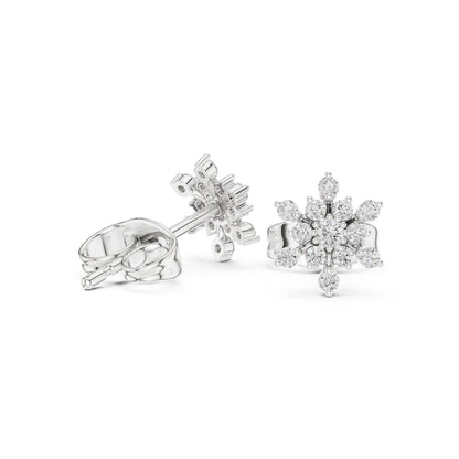 14K White Gold Round Lab-Grown Diamond Everyday Wear Earrings for Women | Pure Carat