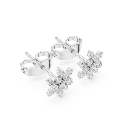 14K White Gold Round Lab-Grown Diamond Everyday Wear Earrings for Women | Pure Carat