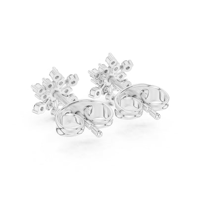 14K White Gold Round Lab-Grown Diamond Everyday Wear Earrings for Women | Pure Carat