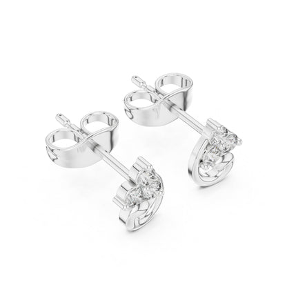 14K Yellow Gold Round Lab-Grown Diamond Engagement Earrings for Women | Pure Carat