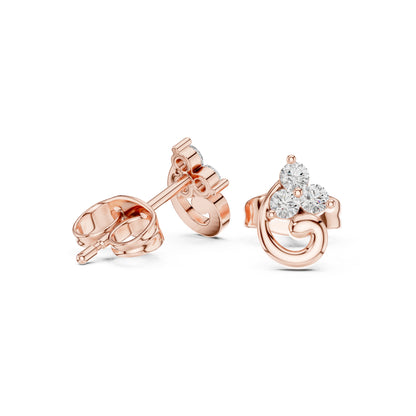 14K Yellow Gold Round Lab-Grown Diamond Engagement Earrings for Women | Pure Carat