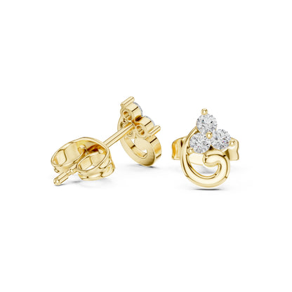 14K Yellow Gold Round Lab-Grown Diamond Engagement Earrings for Women | Pure Carat