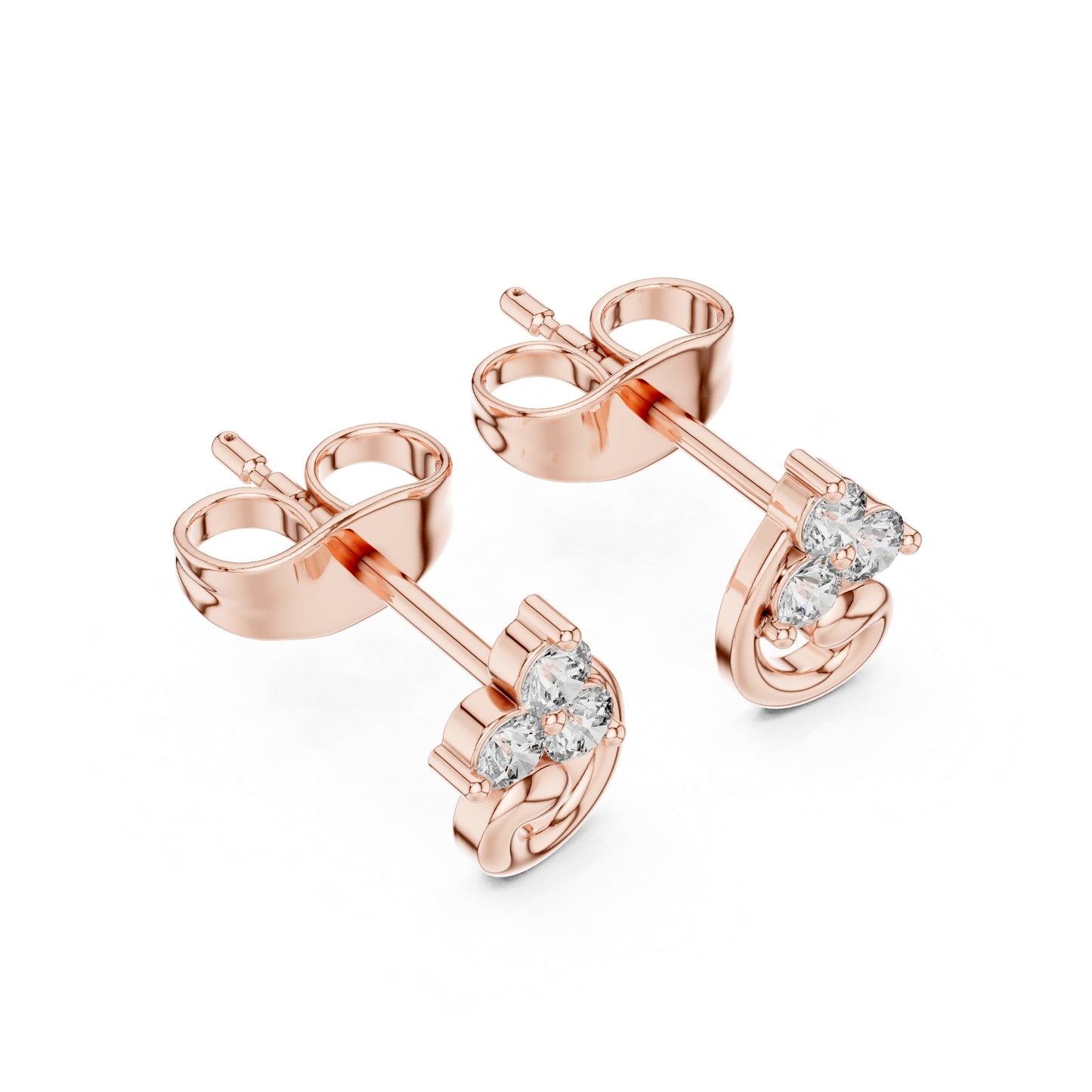 14K Yellow Gold Round Lab-Grown Diamond Engagement Earrings for Women | Pure Carat