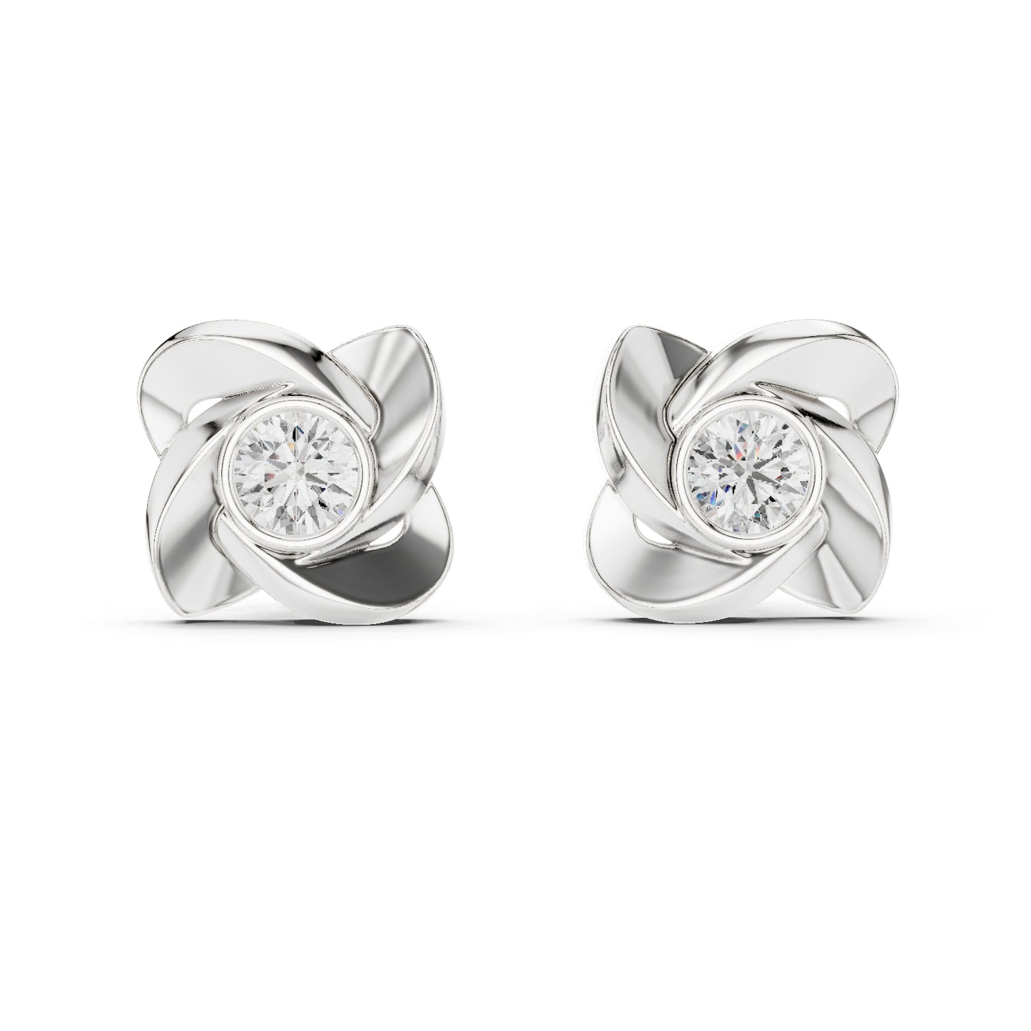 PureCarat 14K Rose Gold Round Lab-Grown Diamond Drop Earrings