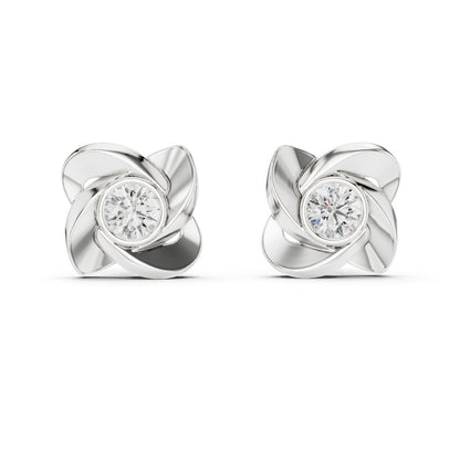 PureCarat 14K Rose Gold Round Lab-Grown Diamond Drop Earrings