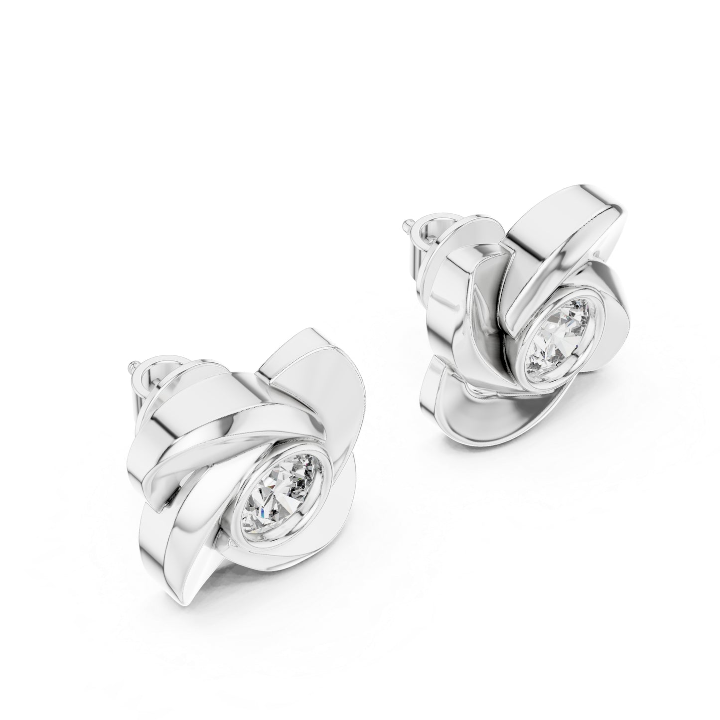 PureCarat 14K Rose Gold Round Lab-Grown Diamond Drop Earrings