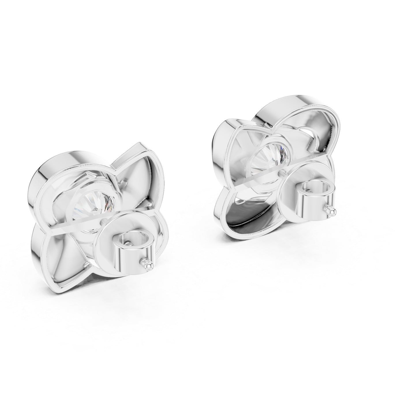 PureCarat 14K Rose Gold Round Lab-Grown Diamond Drop Earrings