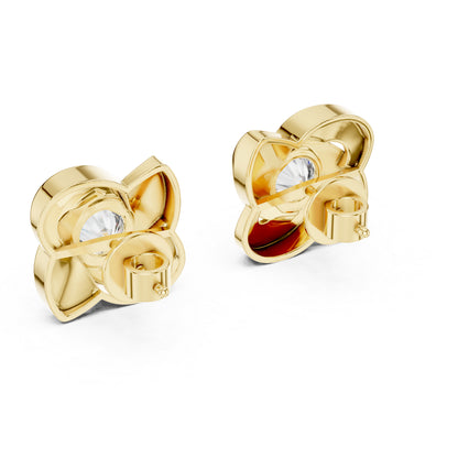 PureCarat 14K Rose Gold Round Lab-Grown Diamond Drop Earrings