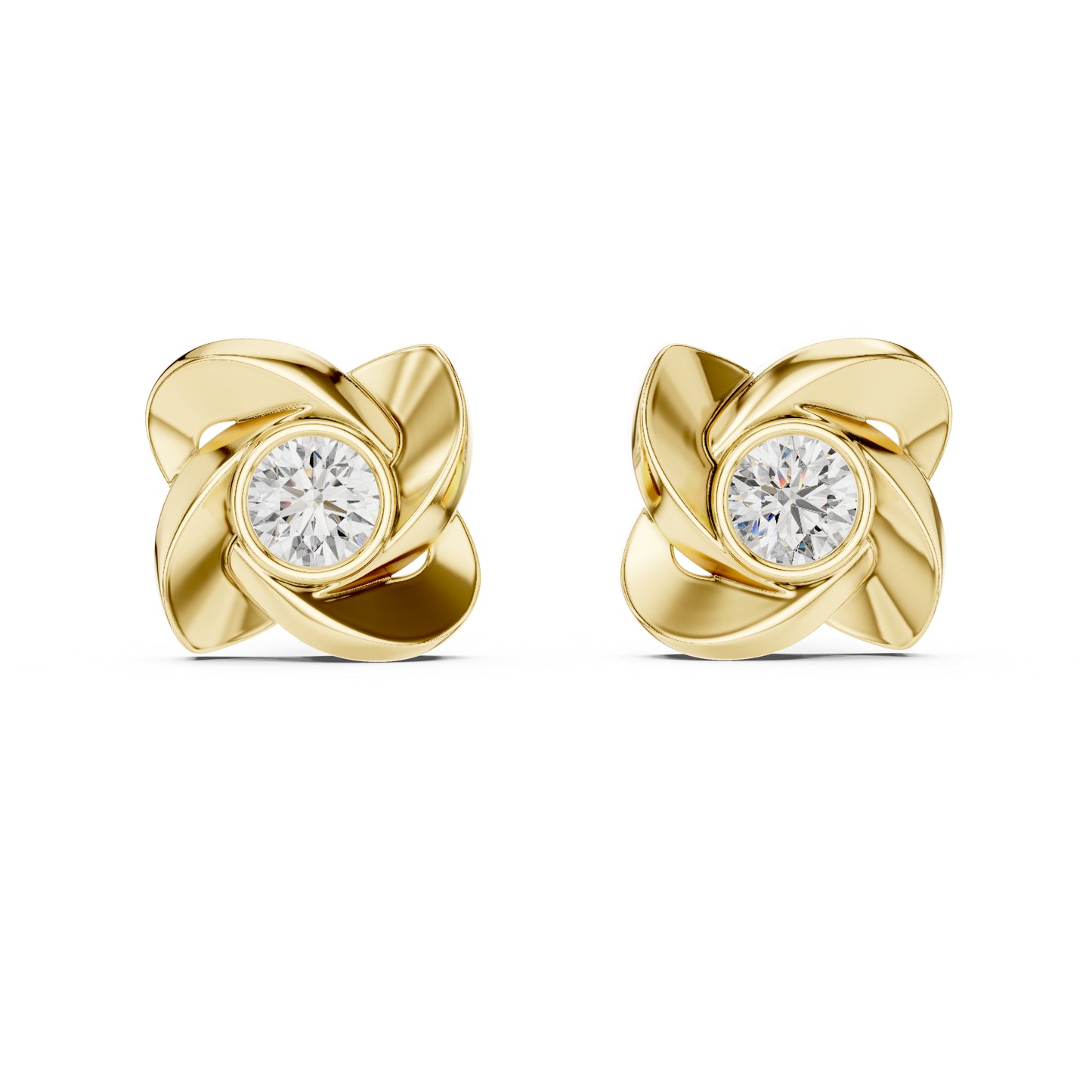 PureCarat 14K Rose Gold Round Lab-Grown Diamond Drop Earrings