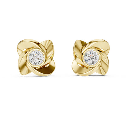 PureCarat 14K Rose Gold Round Lab-Grown Diamond Drop Earrings