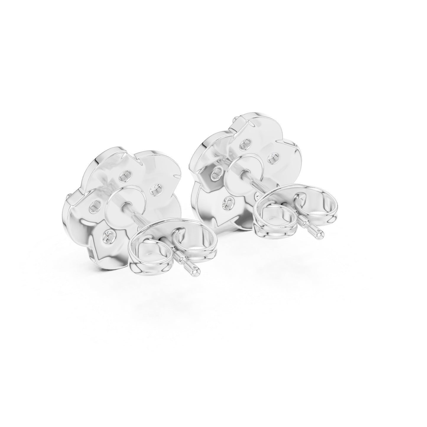 14K White Gold Round Lab-Grown Diamond Engagement Earrings for Women | Pure Carat