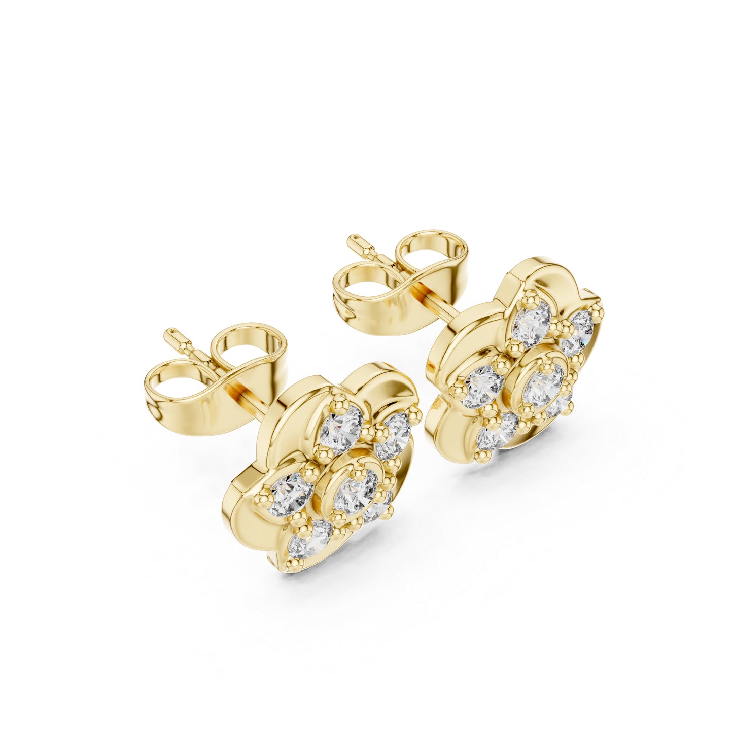 14K White Gold Round Lab-Grown Diamond Engagement Earrings for Women | Pure Carat