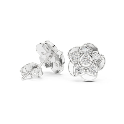 14K White Gold Round Lab-Grown Diamond Engagement Earrings for Women | Pure Carat