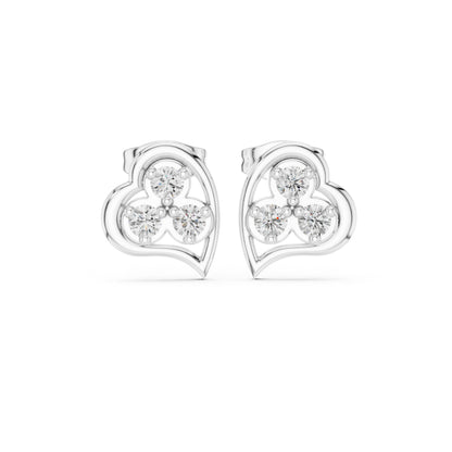 18K Rose Gold Round Lab-Grown Diamond Wedding Earrings for Women | Pure Carat