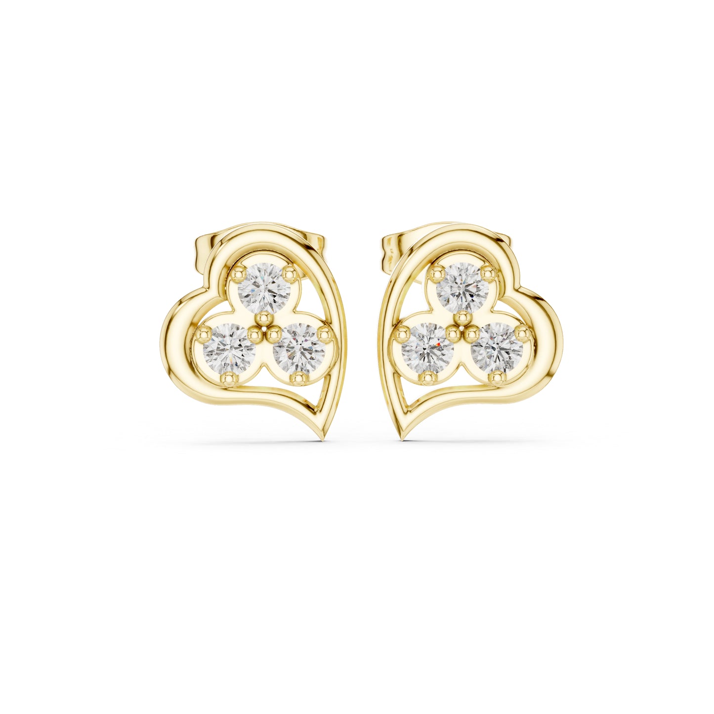18K Rose Gold Round Lab-Grown Diamond Wedding Earrings for Women | Pure Carat