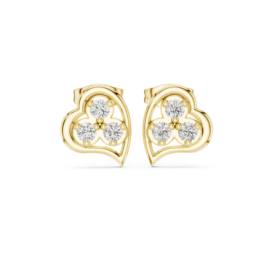 18K Rose Gold Round Lab-Grown Diamond Wedding Earrings for Women | Pure Carat