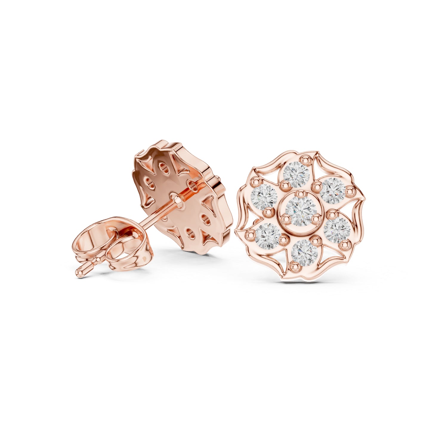 18K Yellow Gold Round Lab-Grown Diamond Engagement Earrings for Women | Pure Carat