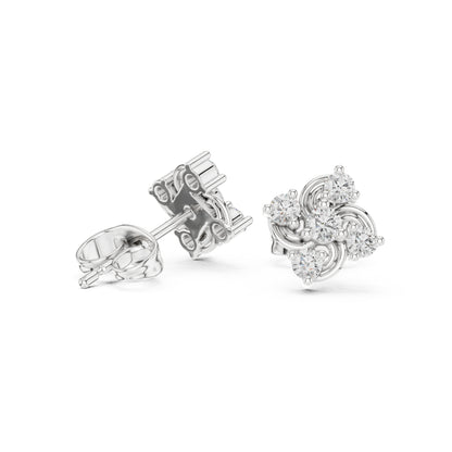 14K White Gold Round Lab-Grown Diamond Engagement Earrings for Women | Pure Carat