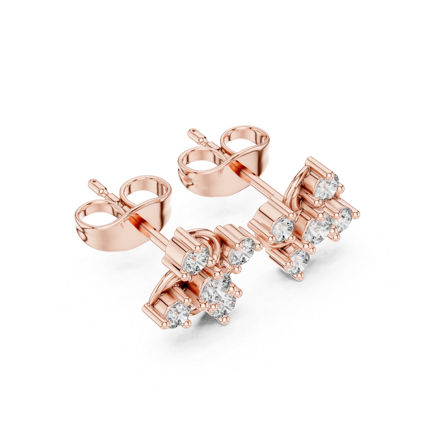 14K White Gold Round Lab-Grown Diamond Engagement Earrings for Women | Pure Carat