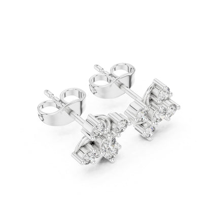 14K White Gold Round Lab-Grown Diamond Engagement Earrings for Women | Pure Carat