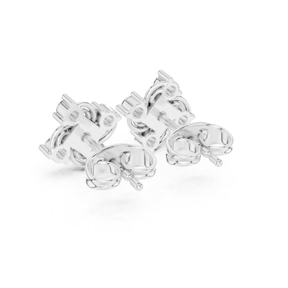 14K White Gold Round Lab-Grown Diamond Engagement Earrings for Women | Pure Carat