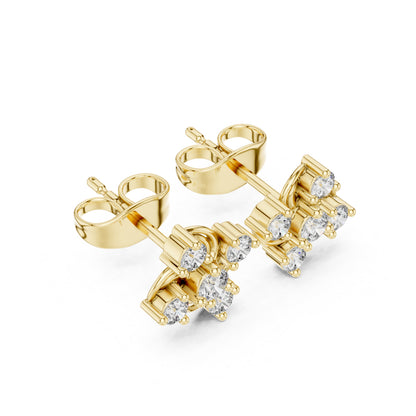 14K White Gold Round Lab-Grown Diamond Engagement Earrings for Women | Pure Carat