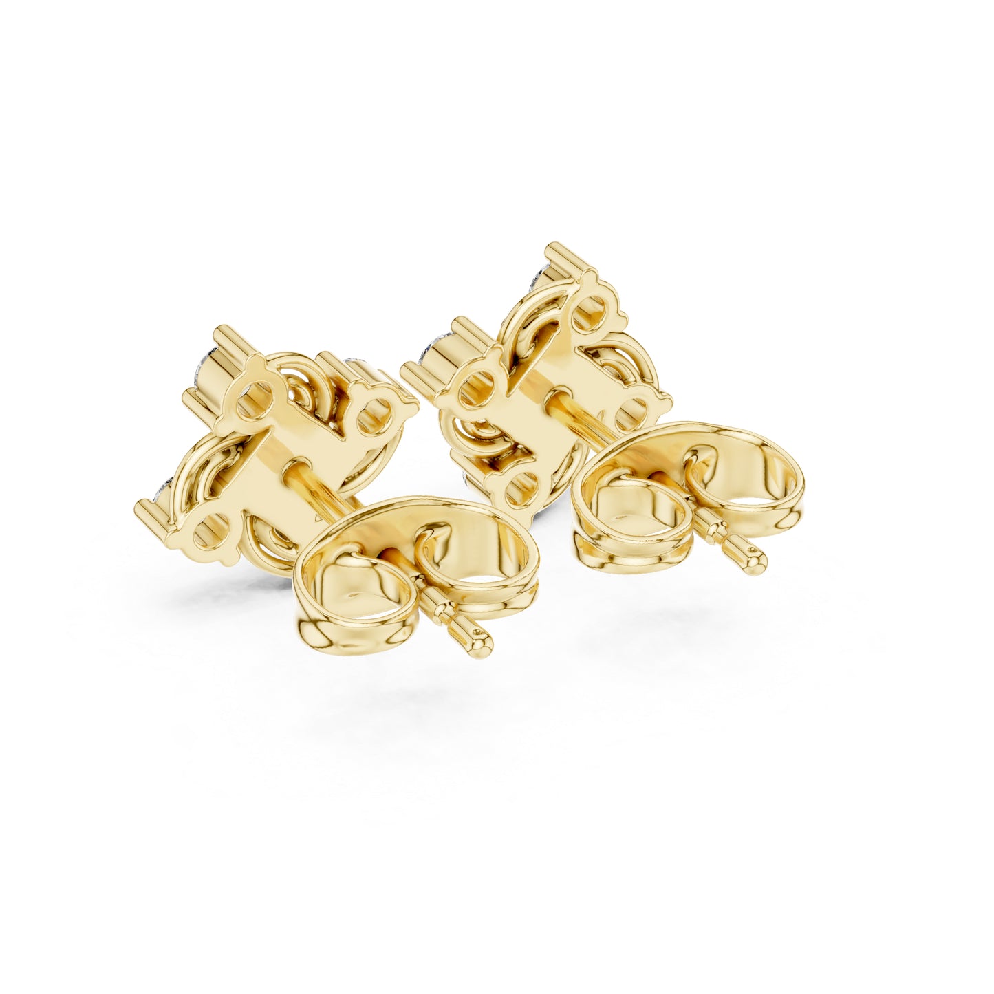 14K White Gold Round Lab-Grown Diamond Engagement Earrings for Women | Pure Carat