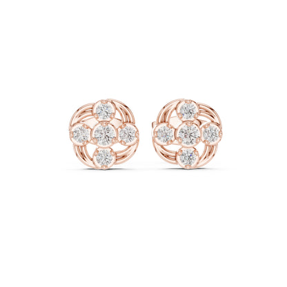 18K Yellow Gold Round Lab-Grown Diamond Engagement Earrings for Women | Pure Carat