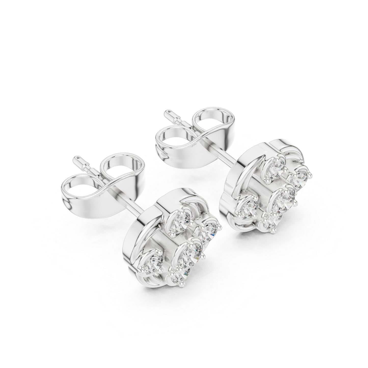 18K Yellow Gold Round Lab-Grown Diamond Engagement Earrings for Women | Pure Carat