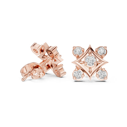 14K White Gold Round Lab-Grown Diamond Engagement Earrings for Women | Pure Carat