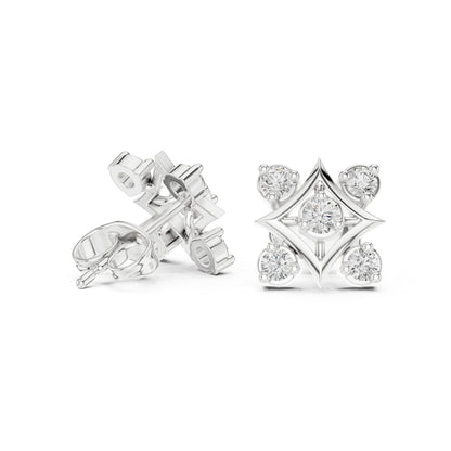 14K White Gold Round Lab-Grown Diamond Engagement Earrings for Women | Pure Carat