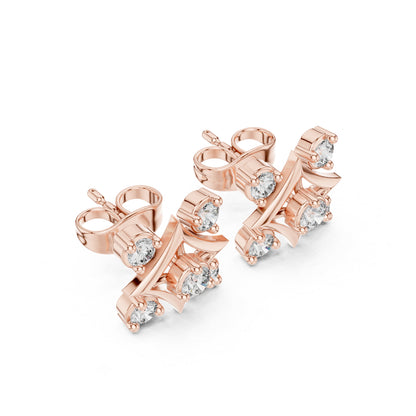 14K White Gold Round Lab-Grown Diamond Engagement Earrings for Women | Pure Carat