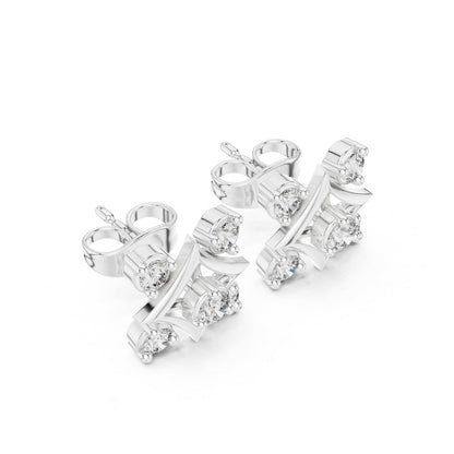 14K White Gold Round Lab-Grown Diamond Engagement Earrings for Women | Pure Carat