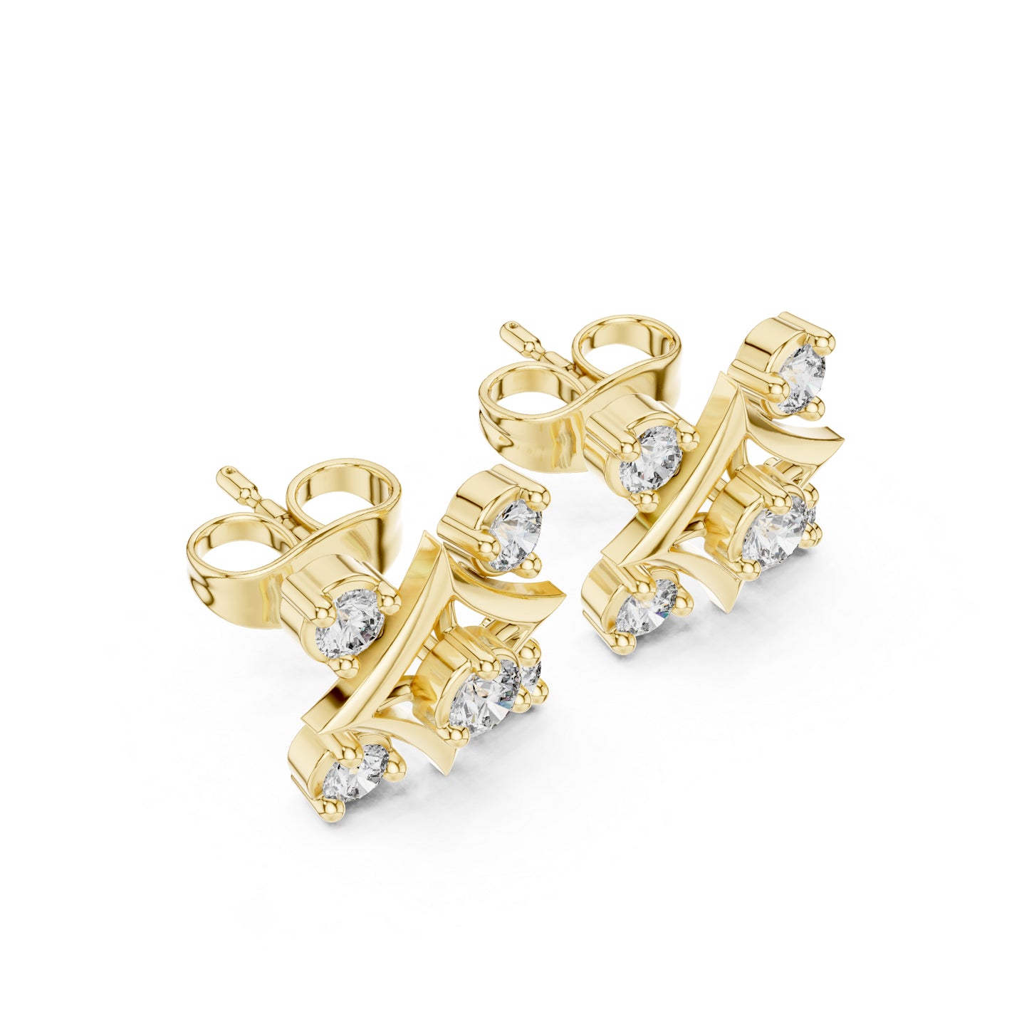 14K White Gold Round Lab-Grown Diamond Engagement Earrings for Women | Pure Carat