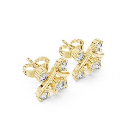 14K White Gold Round Lab-Grown Diamond Engagement Earrings for Women | Pure Carat