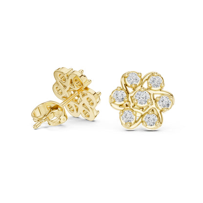 18K Rose Gold Round Lab-Grown Diamond Engagement Earrings for Women | Pure Carat