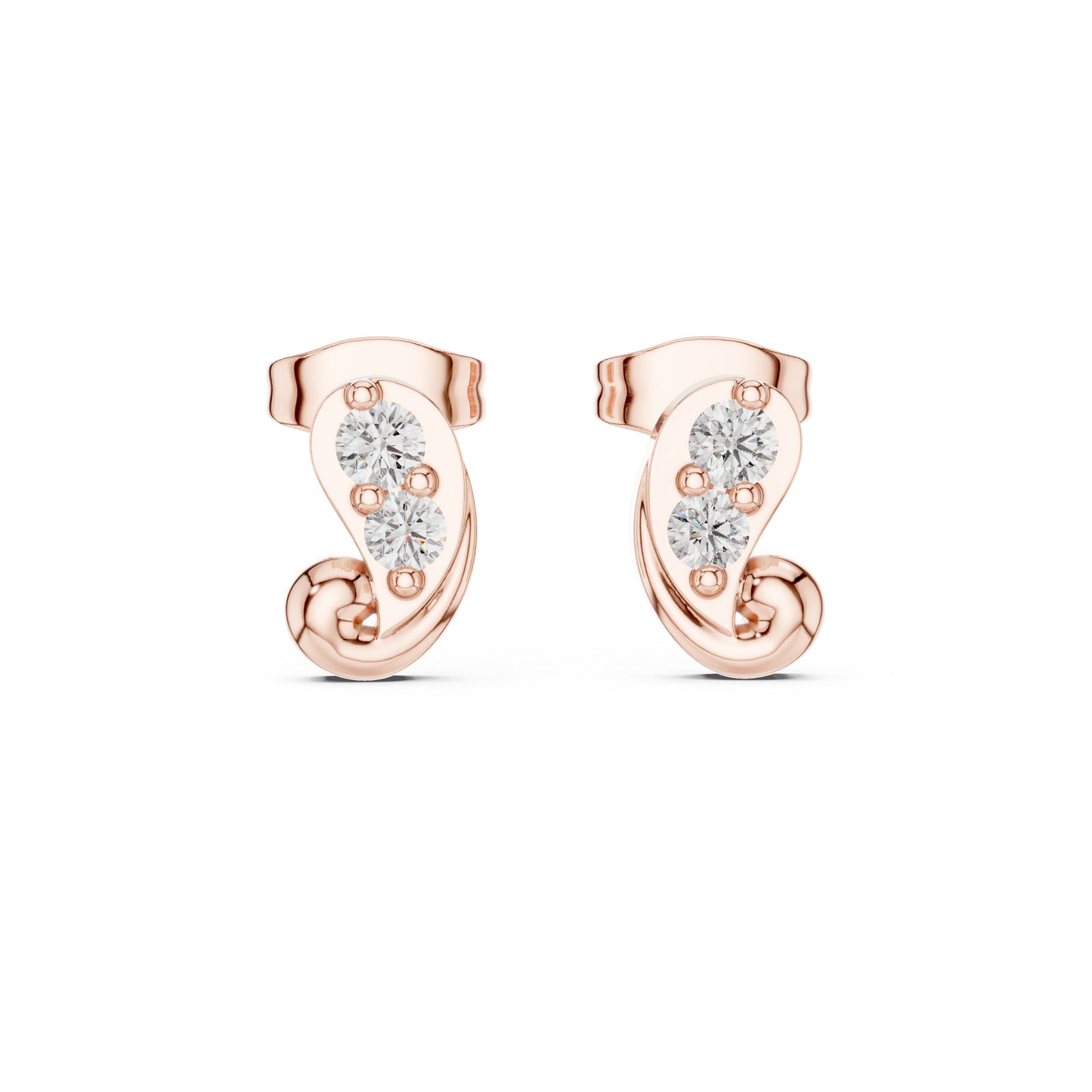 18K Yellow Gold Round Lab-Grown Diamond Engagement Earrings for Women | Pure Carat