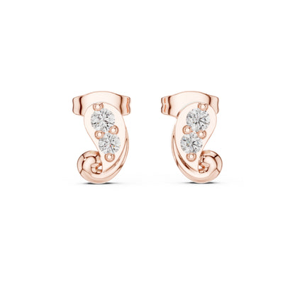 18K Yellow Gold Round Lab-Grown Diamond Engagement Earrings for Women | Pure Carat