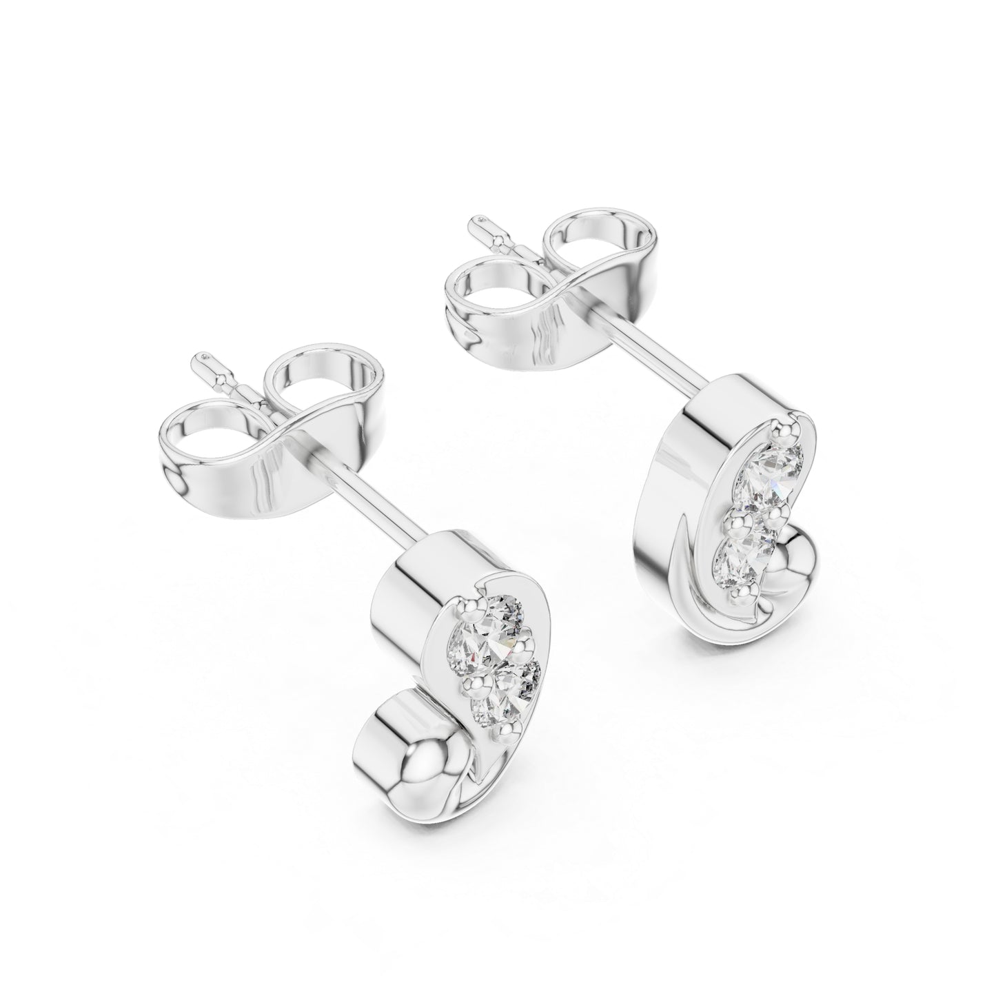 18K Yellow Gold Round Lab-Grown Diamond Engagement Earrings for Women | Pure Carat