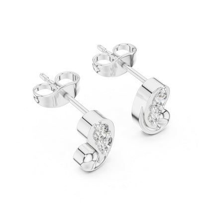 18K Yellow Gold Round Lab-Grown Diamond Engagement Earrings for Women | Pure Carat