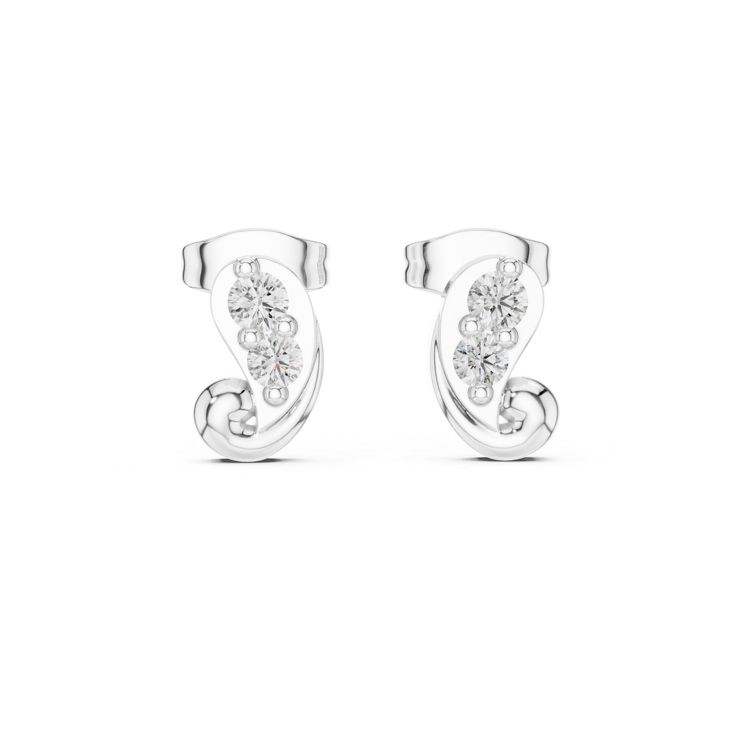 18K Yellow Gold Round Lab-Grown Diamond Engagement Earrings for Women | Pure Carat