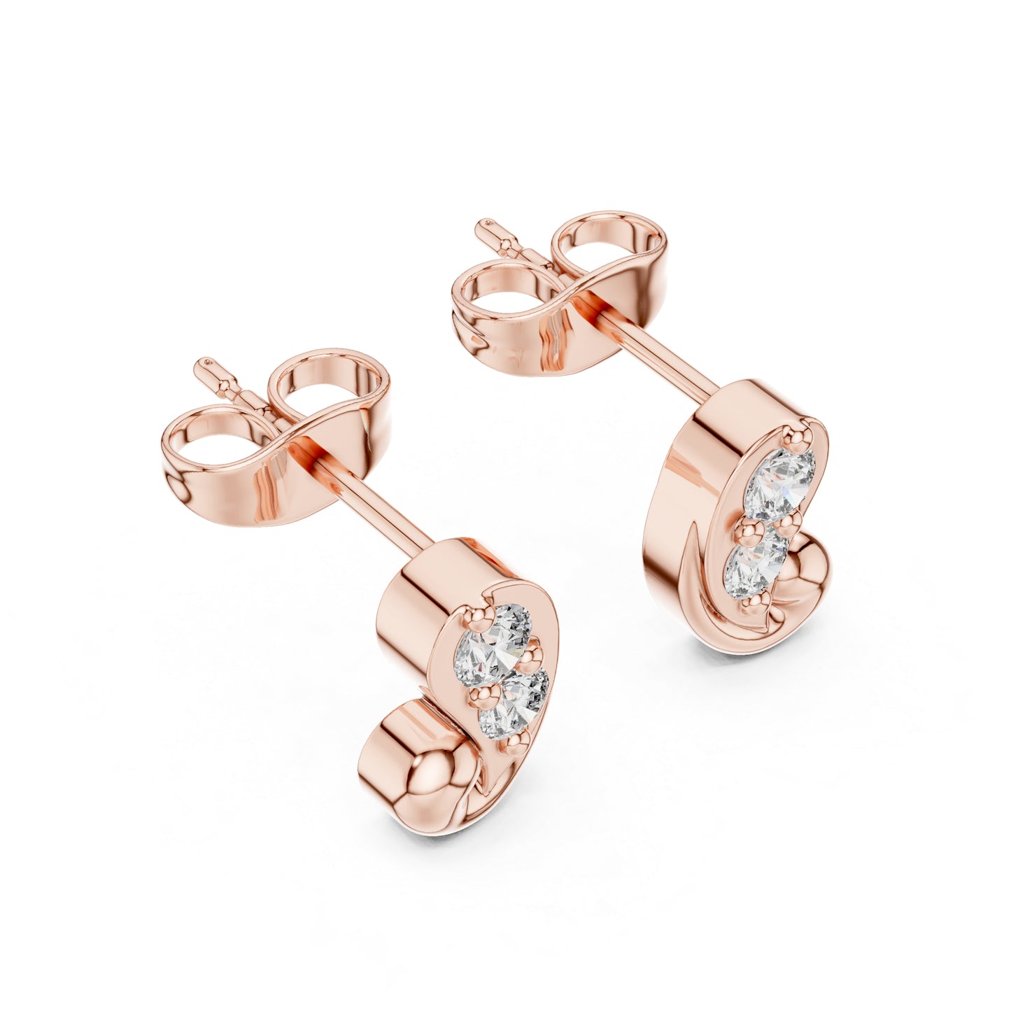 18K Yellow Gold Round Lab-Grown Diamond Engagement Earrings for Women | Pure Carat